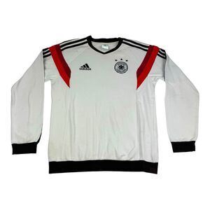 2014 Germany World Cup Adidas Sweatshirt Pullover‎ Small Soccer White Distressed
